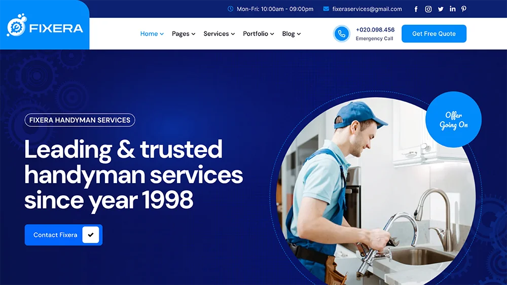 Mẫu Web Dịch Vụ Sửa Chữa