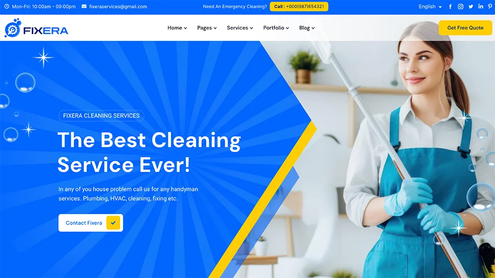 Mẫu Web Dịch vụ Vệ Sinh