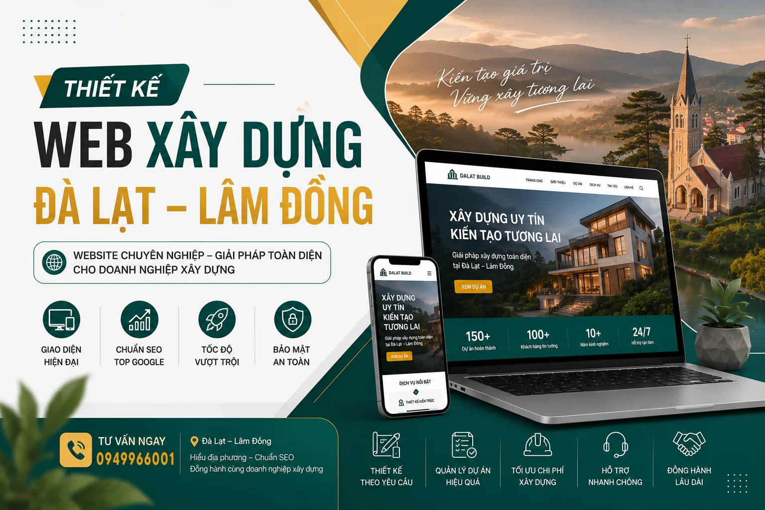 Thiết kế web xây dựng Đà Lạt – Lâm Đồng